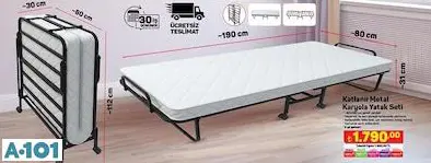 KATLANIR METAL KARYOLA YATAK SETİ KATLANIR METAL KARYOLA YATAK SETİ